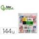OJO MARCA LIDERPAPEL 15 MM BLANCO CON PUPILA DE COLORES SURTIDOS PACK DE 144 UNIDADES