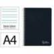 CUADERNO ESPIRAL MARCA LIDERPAPEL DIN A4 WITTY TAPA DURA 80H 90GR PAUTA 3,5MM CON MARGEN COLOR NEGRO