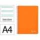 CUADERNO ESPIRAL MARCA LIDERPAPEL DIN A4 WITTY TAPA DURA 80H 90GR PAUTA 2,5MM CON MARGEN COLOR NARANJA