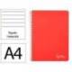 CUADERNO ESPIRAL MARCA LIDERPAPEL DIN A4 WITTY TAPA DURA 80H 90GR RAYADO HORIZONTAL CON MARGEN COLOR ROJO