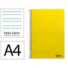 CUADERNO ESPIRAL MARCA LIDERPAPEL DIN A4 SMART TAPA BLANDA 80H 75GR PAUTA 3,5MM CON MARGEN COLOR AMARILLO