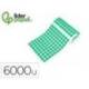 GOMETS MARCA LIDERPAPEL AUTOADHESIVO S CIRCULOS 10,5 MM VERDE ROLLO DE 6000 UNIDADES EN CAJA DE CARTON