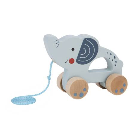 JUEGO INFANTIL MARCA IMAGINOVO MADERA ELEFANTE PARA ARRASTRAR CON RUEDAS +12 MESES 13,4X10X5,4CM