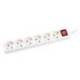 REGLETA MARCA Q-CONNECT 6 TOMAS DE CORRIENTE CON INTERRUPTOR LONGITUD CABLE 1,5 MT COLOR BLANCO