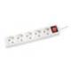 REGLETA MARCA Q-CONNECT 5 TOMAS DE CORRIENTE CON INTERRUPTOR LONGITUD CABLE 1,5 MT COLOR BLANCO