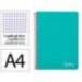 CUADERNO ESPIRAL MARCA LIDERPAPEL DIN A4 WITTY TAPA DURA 80H 90GR CUADRO 4MM CON MARGEN COLOR TURQUESA