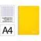 CUADERNO ESPIRAL MARCA LIDERPAPEL DIN A4 WITTY TAPA DURA 80H 90GR CUADRO 4MM CON MARGEN COLOR AMARILLO