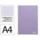 CUADERNO ESPIRAL MARCA LIDERPAPEL DIN A4 SMART TAPA BLANDA 80H 75GR CUADRO 4MM CON MARGEN COLOR VIOLETA