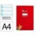 CUADERNO ESPIRAL MARCALIDERPAPEL DIN A4 PAUTAGUIA TAPA DURA 80H 90 GR CUADRO PAUTADO 4MM COLOR ROJO