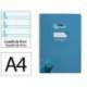 CUADERNO ESPIRAL MARCA LIDERPAPEL DIN A4 PAUTAGUIA TAPA DURA 80H 90 GR CUADRO PAUTADO 4MM COLOR AZUL