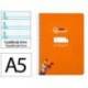 CUADERNO ESPIRAL MARCA LIDERPAPEL DI N A5 PAUTAGUIA TAPA DURA 80H 90 GR CUADRO PAUTADO 5MM COLOR NARANJA