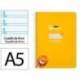 CUADERNO ESPIRAL MARCA LIDERPAPEL DI N A5 PAUTAGUIA TAPA DURA 80H 90 GR CUADRO PAUTADO 4MM COLOR AMARILLO