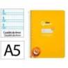 CUADERNO ESPIRAL MARCA LIDERPAPEL DI N A5 PAUTAGUIA TAPA DURA 80H 90 GR CUADRO PAUTADO 4MM COLOR AMARILLO