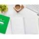 CUADERNO ESPIRAL MARCA LIDERPAPEL DI N A5 PAUTAGUIA TAPA DURA 80H 90 GR CUADRO PAUTADO 3MM COLOR VERDE