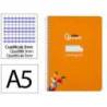 CUADERNO ESPIRAL MARCA LIDERPAPEL DI N A5 PAUTAGUIA TAPA DURA 80H 90 GR CUADRO PAUTADO 3MM COLOR NARANJA