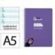 CUADERNO ESPIRAL MARCA LIDERPAPEL DI N A5 PAUTAGUIA TAPA BLANDA 40H 75 GR CUADRO PAUTADO 4MM COLOR LILA