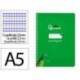 CUADERNO ESPIRAL MARCA LIDERPAPEL DI N A5 PAUTAGUIA TAPA BLANDA 40H 75 GR CUADRO PAUTADO 2,5MM COLOR VERDE