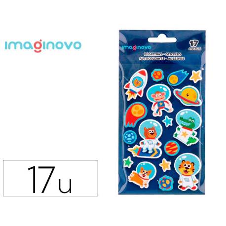 PEGATINAS MARCA IMAGINOVO LUMINOSAS ASTRONAUTAS LUMINOSAS 250X145 MM EN BLISTER