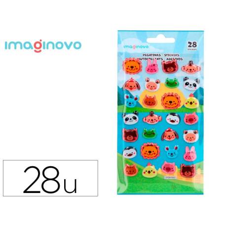 PEGATINAS IMAGINOVOL CUTE ANIMALES SALVAJES CARAS CON RELIEVE 190X105 MM EN BLISTER