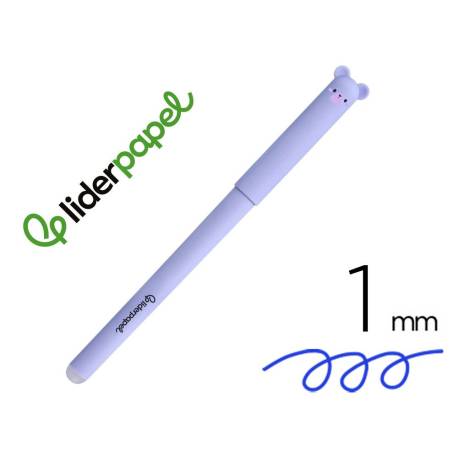 BOLIGRAFO FANTASIA MARCA LIDERPAPEL ANIMAL TOWN OSO TINTA AZUL BORRABLE PUNTA 1 MM