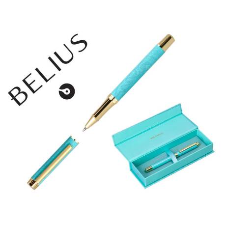 ROLLER MARCA BELIUS WILD WEST ALUMINIO COLOR TURQUESA DORADO TINTA COLOR NEGRO CAJA DE DISEÑO