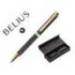 BOLIGRAFO BELIUS WILD WEST ALUMINIO NEGRO DORADO TINTA COLOR AZUL CAJA DE DISEÑO