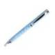 BOLIGRAFO MARCA BELIUS BELLA ALUMINIO COLOR AZUL CELESTE DISEÑO PLATEADO RELIEVE TINTA AZUL CAJA DE DISEÑO