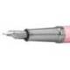 PLUMA MARCA BELIUS BELLA ALUMINIO COLOR ROSA DISEÑO PLATEADO RELIEVE TINTA AZUL CAJA DE DISEÑO