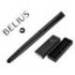 BOLIGRAFO MARCA BELIUS NEPTUNO ALUMINIO TEXTURA WAVY COLOR NEGRO TINTA AZUL CAJA DE DISEÑO