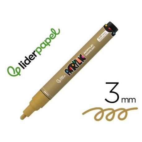ROTULADOR MARCA LIDERPAPEL ACRYLIC BASE AGUA TODO TIPO DE SUPERFICIE PUNTA REDONDA 3 MM MARRON CLARO