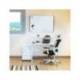 SILLA ROCADA CON RUEDAS DE OFICINA CON BRAZOS REGULABLES Y RESPALDO MALLA NEGRO TAPIZADA EN TELA IGNIFUGA NEGRO COLOR BLANCO