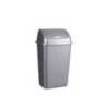 PAPELERA BASCULANTE MARCA PLASTICFORTE PLASTICO 15 LITROS COLOR PLATA 285X225X470 MM