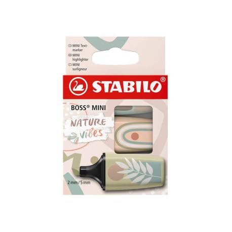 ROTULADOR MARCA STABILO BOSS MINI NATUREVIBES ESTUCHE DE 3 UNIDADES COLORES SURTIDOS