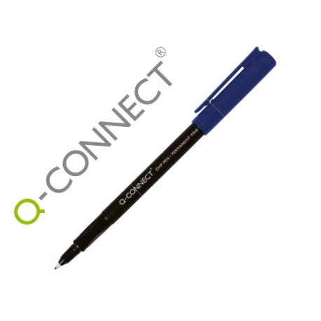 ROTULADOR MARCA Q-CONNECT RETROPROYECCION PUNTA FIBRA SUPER FINA REDONDA 0.5 MM PERMANENTE AZUL