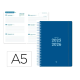 AGENDA ESCOLAR LIDERPAPEL 25- 26 ESPIRAL BASIC AZUL OSCURO SEMANA VISTA A5 BILINGÜE PAPEL FSC 70 GR