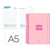 AGENDA ESCOLAR LIDERPAPEL 25-26 ESPIRAL BASIC ROSA DIA PAGINA DIN A5 BILINGÜE PAPEL FSC 70 GR