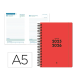 AGENDA ESCOLAR LIDERPAPEL 25-26 ESPIRAL BASIC ROJO DIA PAGINA A5 BILINGÜE PAPEL FSC 70 GR