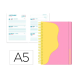 AGENDA ESCOLAR LIDERPAPEL 25-26 ESPIRAL WAVES ROSA SEMANA VISTA A5 BILINGÜE PAPEL FSC 80 GR