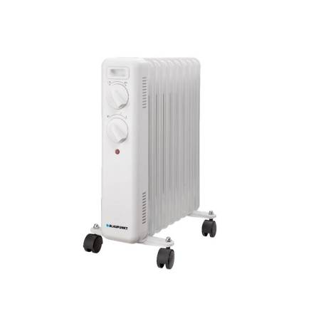 RADIADOR DE ACEITE MARCA BLAUPUNKT 2000W 9 ELEMENTOS CALORIFICOS PROTECCION SOBRECALENTAMIENTO CON RUEDAS COLOR BLANCO
