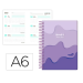 AGENDA ESCOLAR LIDERPAPEL 25-26 ESPIRAL MELTING MORADO SEMANA VISTA DIN A6 BILINGÜE PAPEL FSC 80 GR