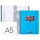 AGENDA ESCOLAR ANTARTIK 25-26 ESPIRAL NEON AZUL DIA PAGINA DIN A5 BILINGÜE PAPEL FSC 80 GR