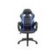 SILLA ROCADA GAMING CON BRAZOS FIJOS BASE NYLON CON RUEDAS BASCULANTE SIMILPIEL COLOR NEGRO/AZUL 480X490X1060-1160