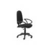 SILLA MARCA ROCADA DE OFICINA BRAZOS FIJOS BASE NYLON RESPALDO Y ASIENTO TELA IGNIFUGA NEGRO