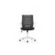 SILLA MARCA ROCADA DE OFICINA BRAZOS REGULABLES ESTRUCTURA BLANCA RESPALDO MALLA Y ASIENTO TELA IGNIFUGA AZUL