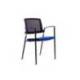 SILLA ROCADA CONFIDENTE BRAZOS FIJOS ESTRUCTURA METALICA ASIENTO TELA IGNIFUGA COLOR AZUL RESPALDO MALLA