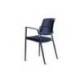 SILLA ROCADA CONFIDENTE BRAZOS FIJOS ESTRUCTURA METALICA ASIENTO TELA IGNIFUGA COLOR AZUL RESPALDO MALLA