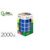 GOMETS MARCA LIDERPAPEL AUTOADHESIVO S CUADRADO 20X20 MM AZUL ROLLO DE 2000 UNIDADES EN CAJA DE CARTON