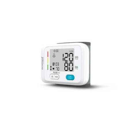 TENSIOMETRO DE MUÑECA MARCA MEDISANA ECOMED AUTOMATICO CON MEMORIA DUAL Y DETECTOR DE ARRITMIAS