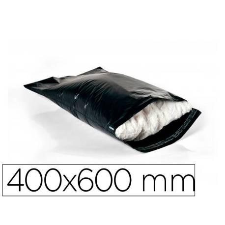 SOBRE MARCA Q-CONNECT DE PLASTICO BOLSA PARA ENVIOS 100% RECICLADAS CON AUTOCIERRE COLOR NEGRO 400X600 MM