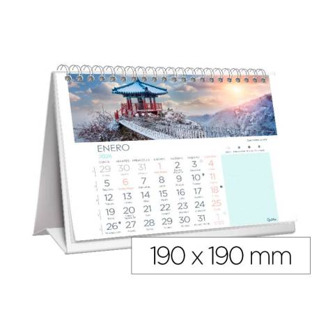 CALENDARIO ESPIRAL TRIANGULAR MARCA LIDERPAPEL DE SOBREMESA IMAGENES CIUDADES 2026 19X19 CM PAPEL 128 GR CON PEGATINAS